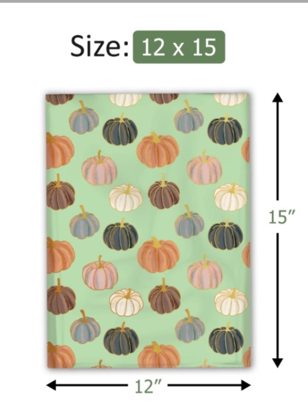 *Buy Now* 25 12 X 15 Pumpkin Pattern Poly Mailers - Picture 2 of 2
